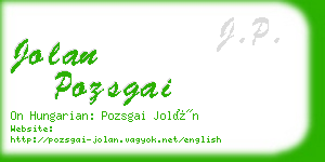 jolan pozsgai business card